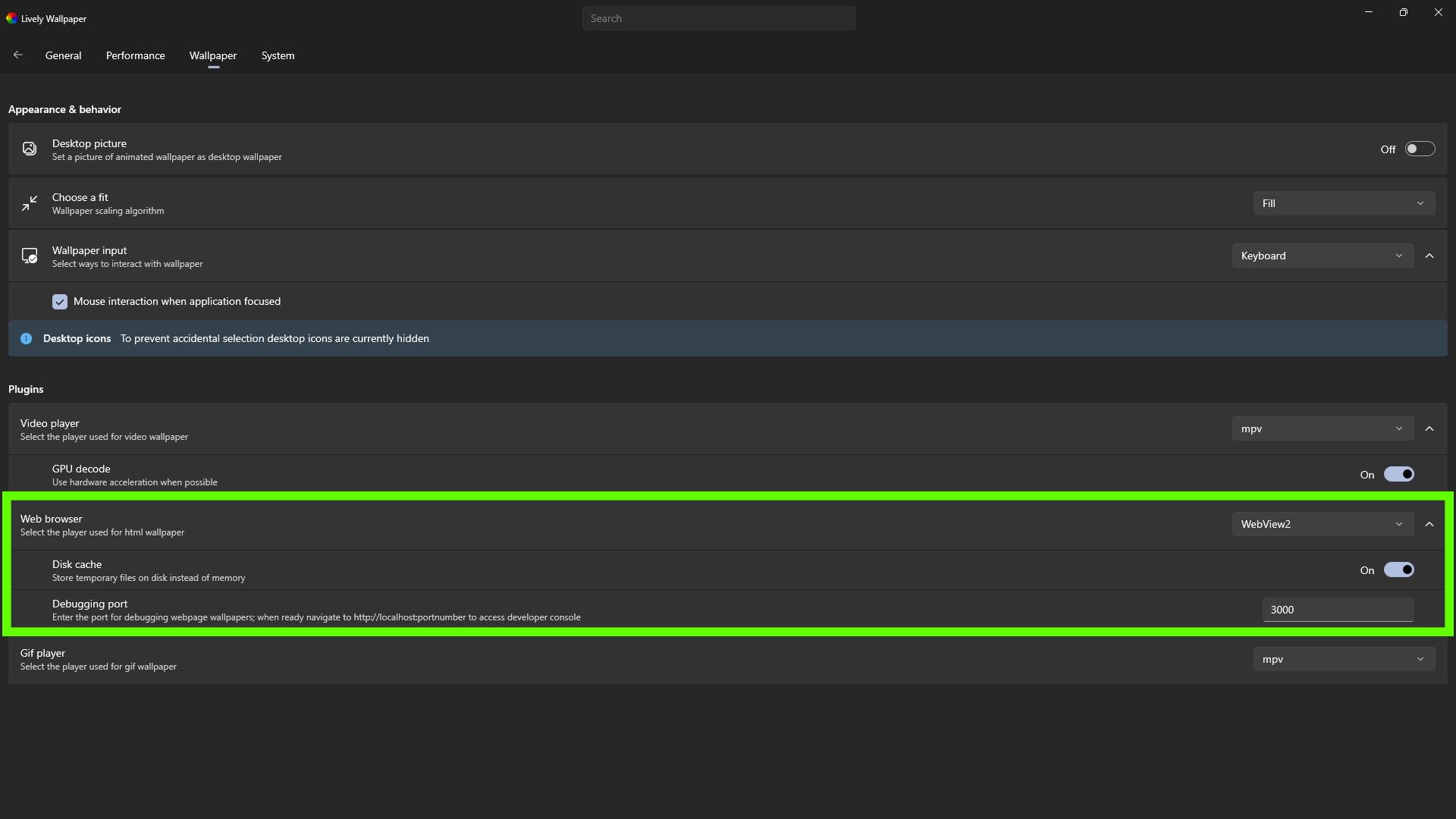 Image of settings refrenced in install guide